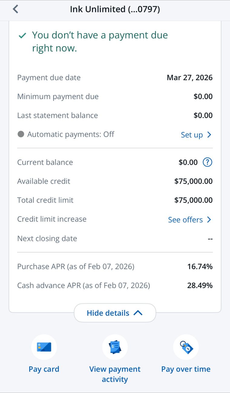 Client business credit card approval