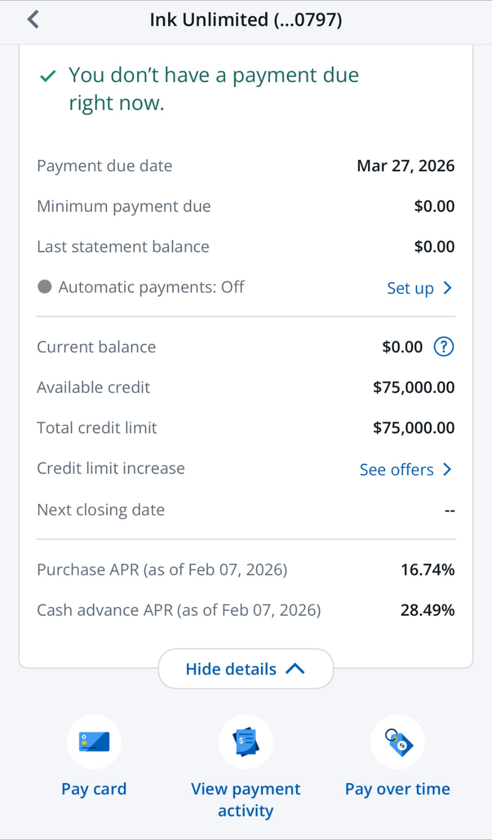 Client business credit card approval