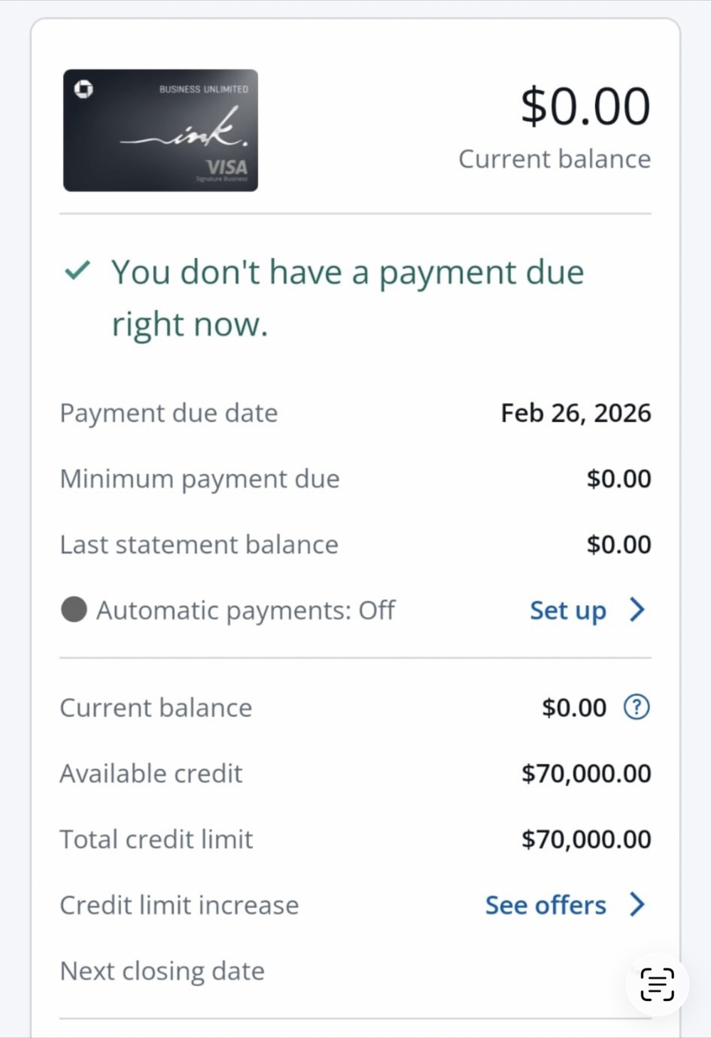 Client business credit card approval