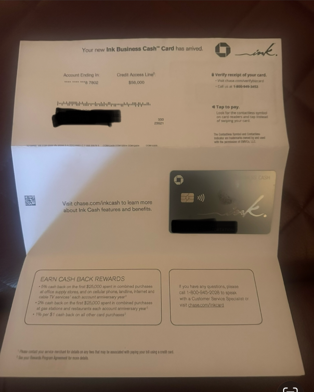 Client business credit card approval letter